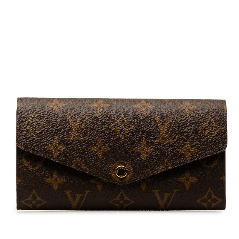 Louis Vuitton Monogram Portefolio Sarah Long Wallet M60531 Brown PVC Leather  Louis Vuitton