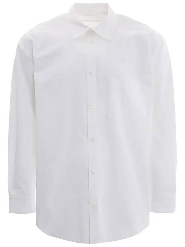 Luxury Balenciaga  Logo Pocket Long Sleeve Shirt White