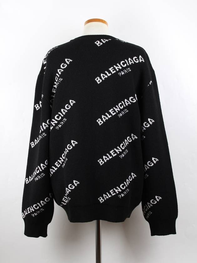 Luxury Balenciaga  Paris multi logo knit XL