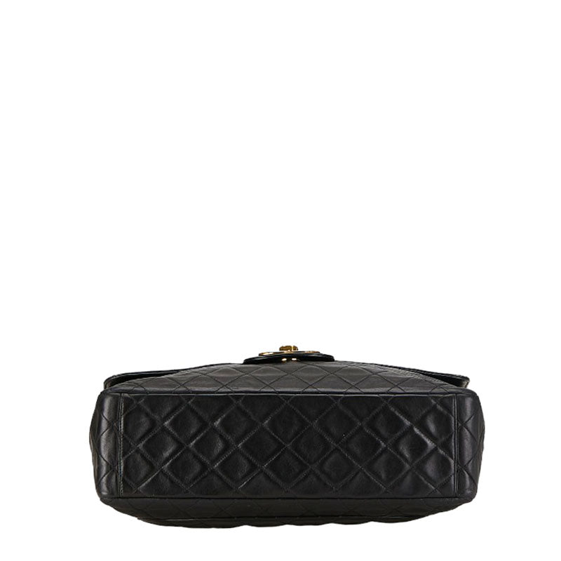 Chanel Mattrase Coco Single Flap  Chain Shoulder Bag Black Lambskin  CHANEL