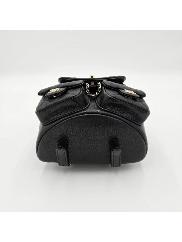 Duma Two Pocket Small Caviar Backpack Black Chanel