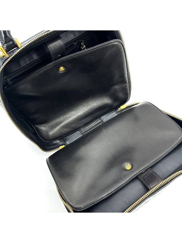 Patent cosmetic top handle tote bag and shoulder Chanel