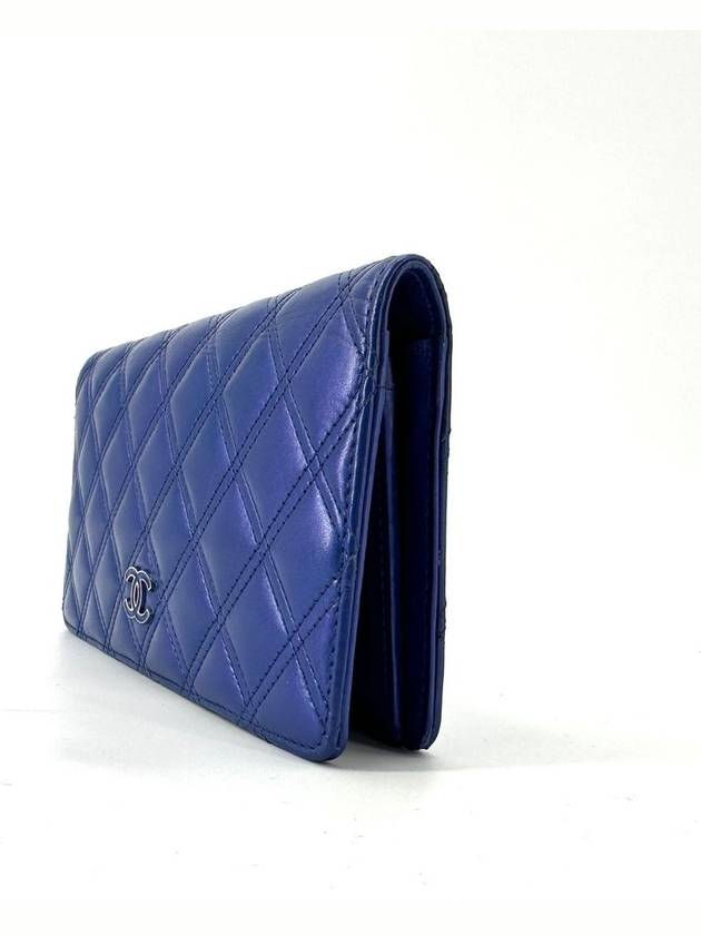 Mademoiselle lambskin flap long wallet Chanel