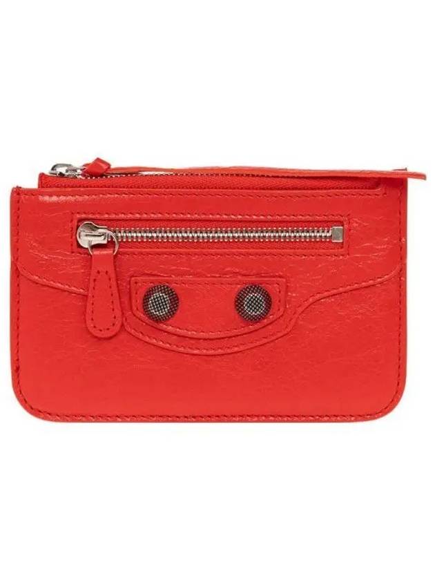 Luxury Balenciaga  Le Cagole Lambskin Card Wallet Red