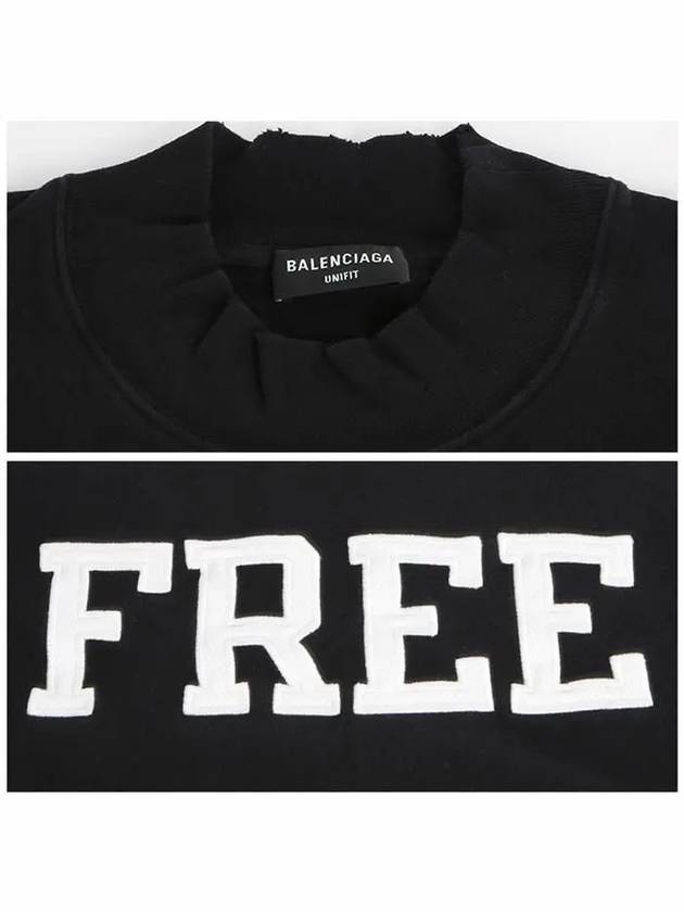 Luxury Balenciaga  WoMen's Free Embroidery Distressed Sweatshirt Black