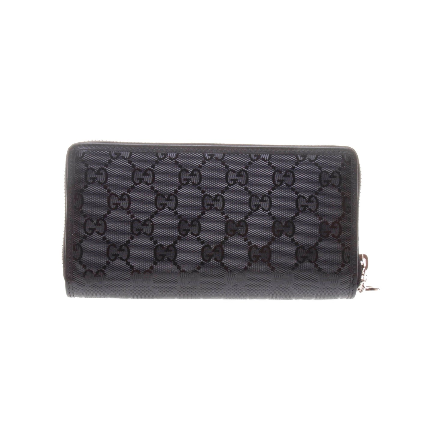 Gucci 307982 Black GG Imprime Leather Zip Around Long Wallet