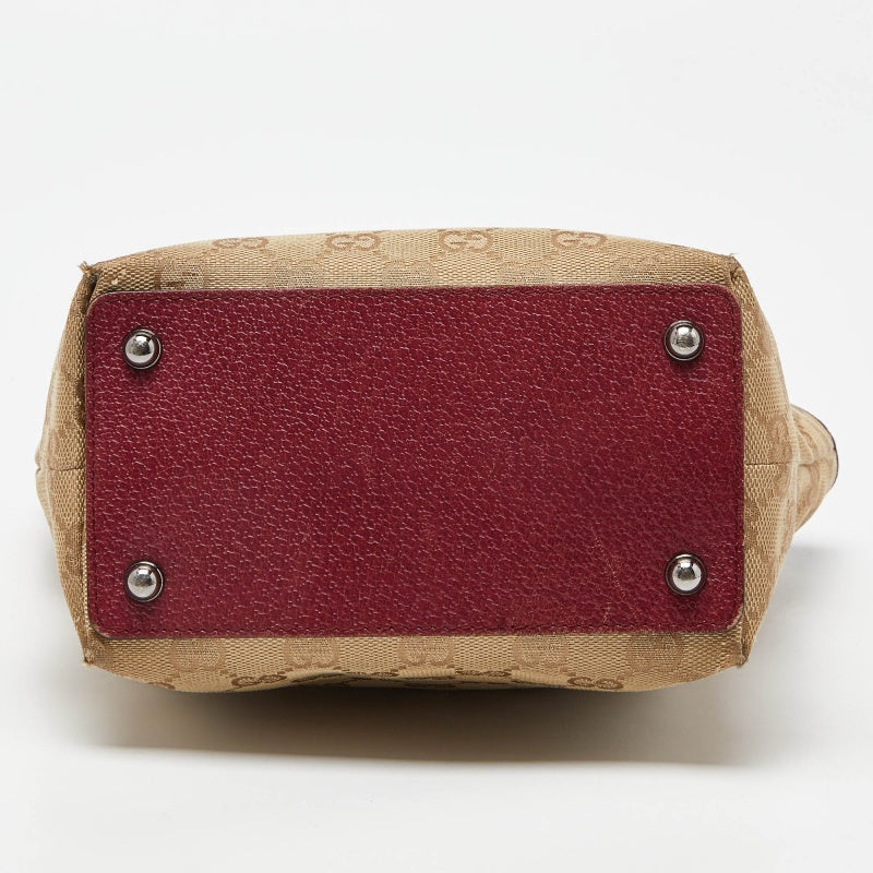 Gucci /red Gg Canvas And Leather Open Tote