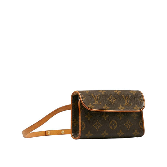 Louis Vuitton Monogram Pocket Florentine X Shoulder Bag M51855 Brown PVC Leather Lady Louis Vuitton