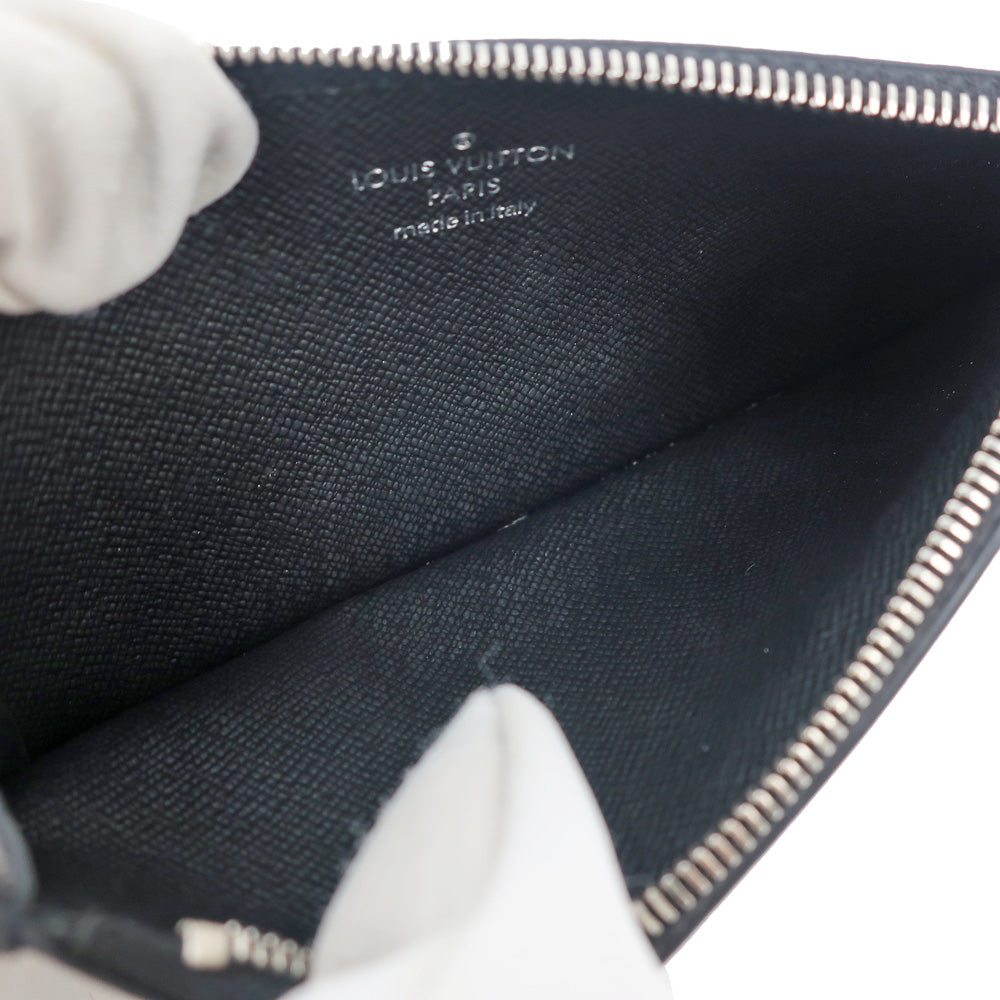 Louis Vuitton Taigaama Monogram Coin Card Hers Zippy Black IC M30271