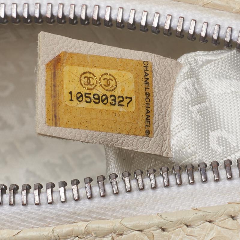 CHANEL 【CHANEL】 Coco Chantrot LinenPython White (Silver G ) Tote Bag   Bag  Hybrid Bag 【 Ship】 Jaipur Yogyakarta Online