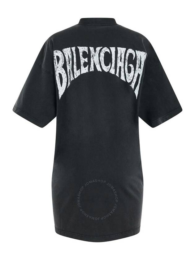 Luxury Balenciaga  Women's BLACK logo print t-shirt 739037 TPVU4 1569