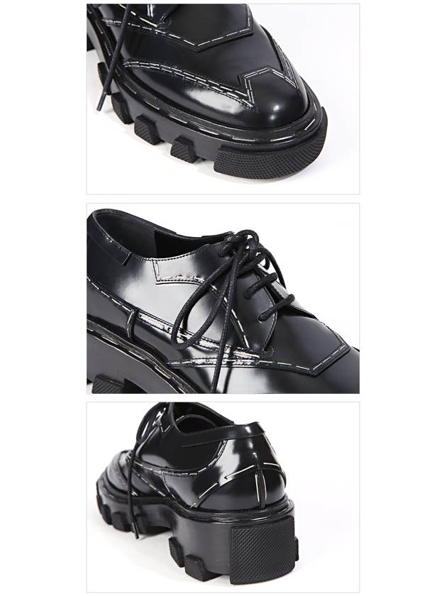 Luxury Balenciaga  Topstitched Leather Derby Black