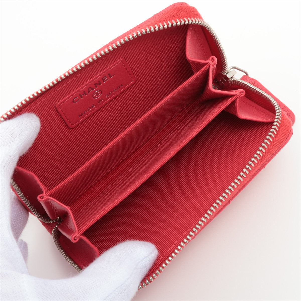 Chanel Matrasse Caviar S Cardcase Pink Silver Gold  25th