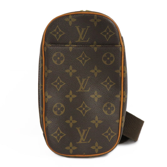 Louis Vuitton M51870 Monogram Body Bag Waistern Shoulder Brown Leather