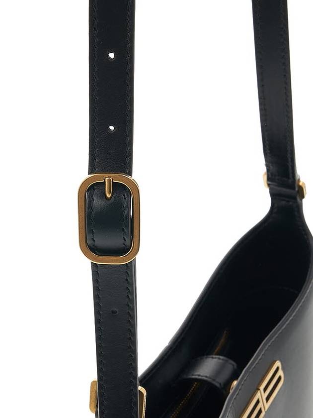 Luxury Balenciaga  Double B Logo Hobo Shoulder Bag Black