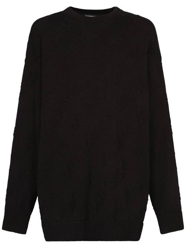 Luxury Balenciaga  Logo Jacquard Cotton Knit Top Black