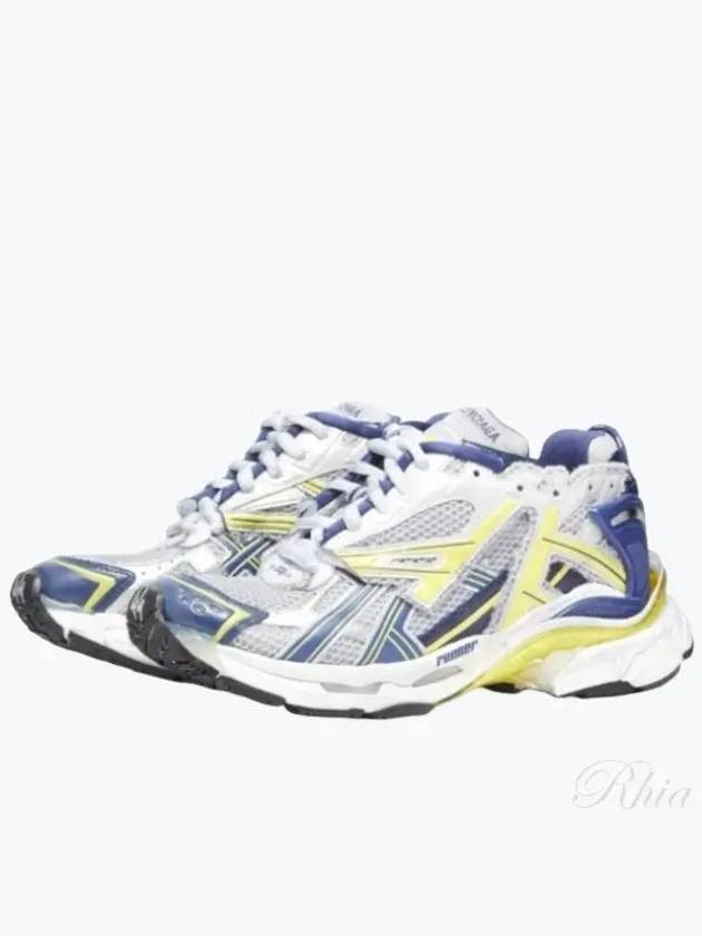 Luxury Balenciaga  Runner Low Top Sneakers White Blue Yellow