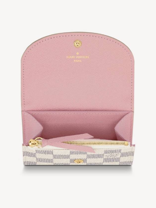 Louis Vuitton Rosalie Coin Purse Damier Azure Rose Ballerine Pink