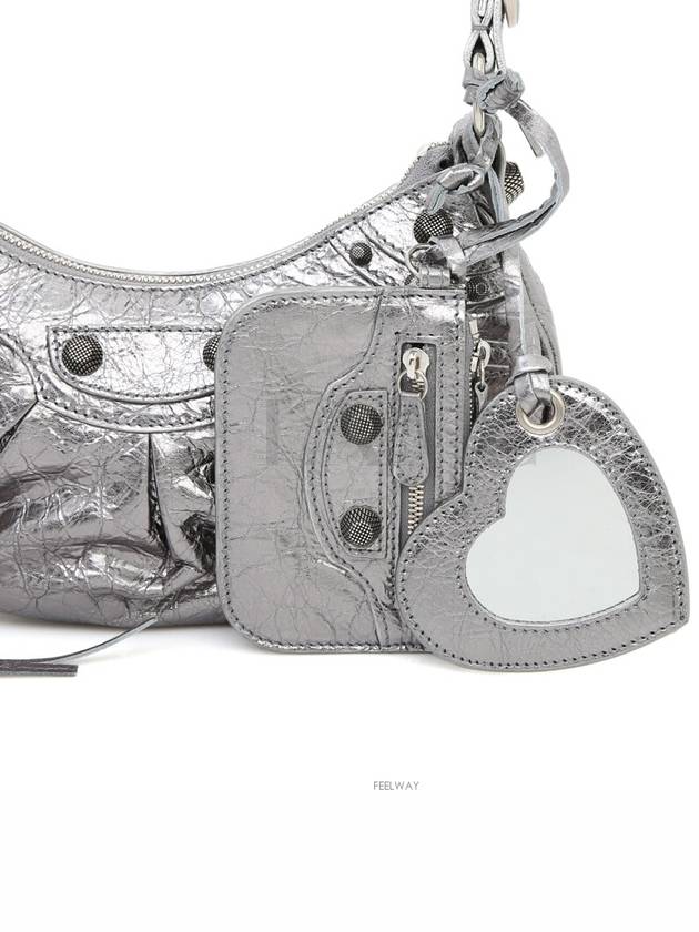 Luxury Balenciaga  Women s Le Cagol Xs Shoulder Bag Metallic Silver Cross 671309