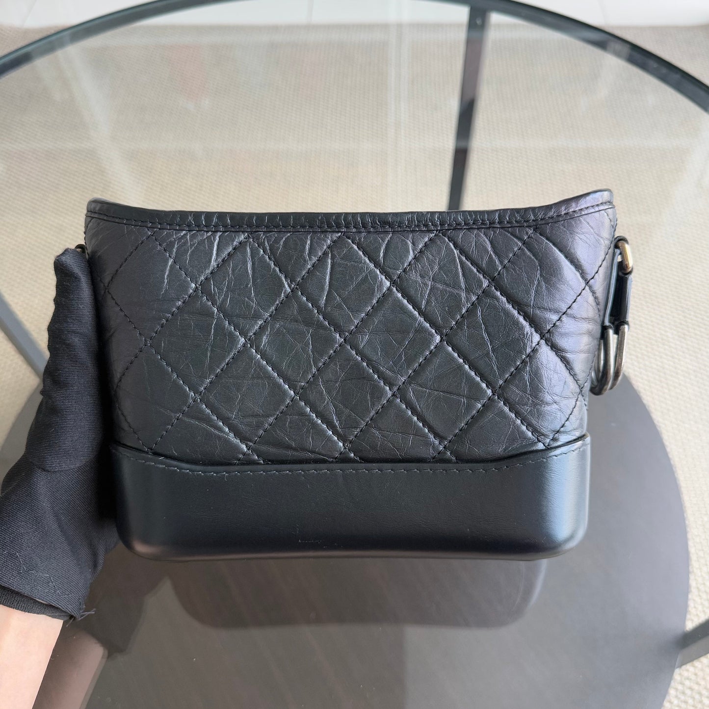 Chanel Gabrielle Small - Quilted Calfskin Black Gold Hardware Series 27