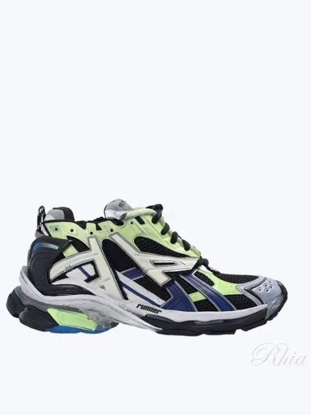 Luxury Balenciaga  Runner Low Top Sneakers Green Black Blue