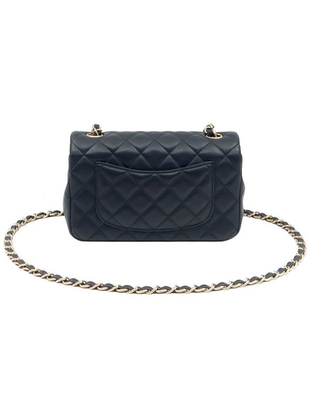 Dark Navy Lambskin CC Logo Champagne Gold Chain Classic New Mini Flap Shoulder Bag 29th A69900 Chanel