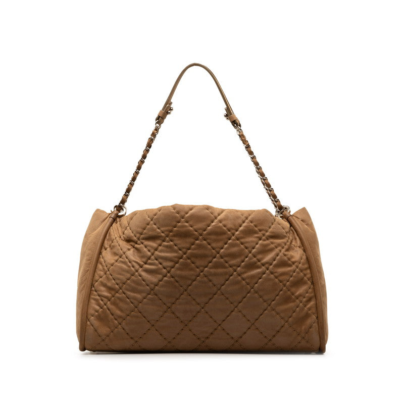 Chanel Matrases Coco Chain Tote Bag Shoulder Bag Beige   CHANEL