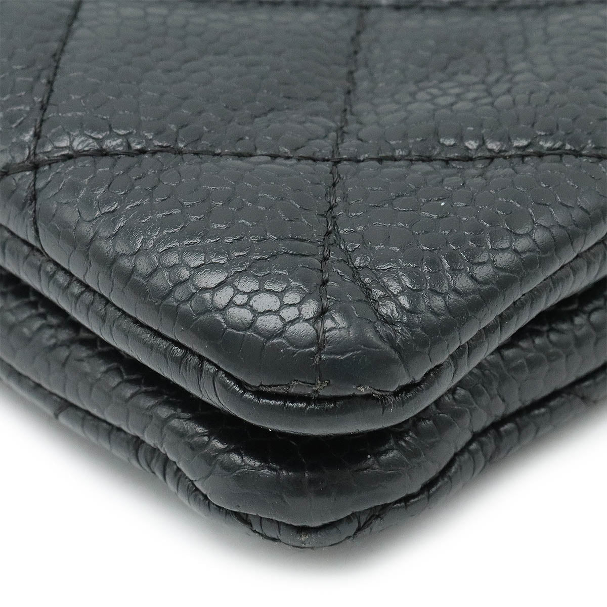 Chanel Chanel Cocomark Mattress Cracksack Second Bag Multiport Caviar S Leather Black Black Blumin