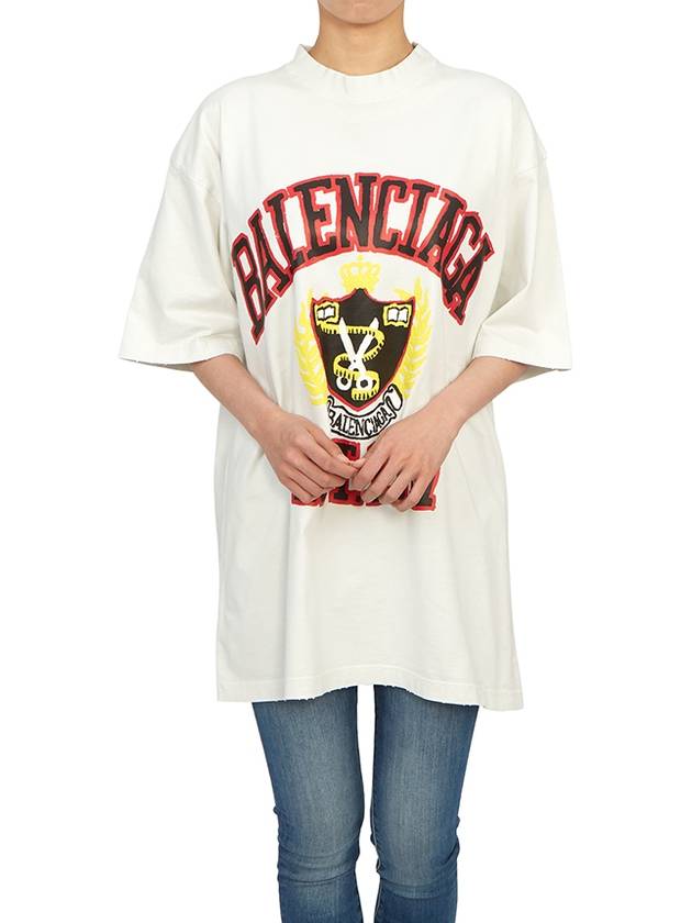 Luxury Balenciaga  DIY College Medium Fit Short Sleeve T-Shirt White