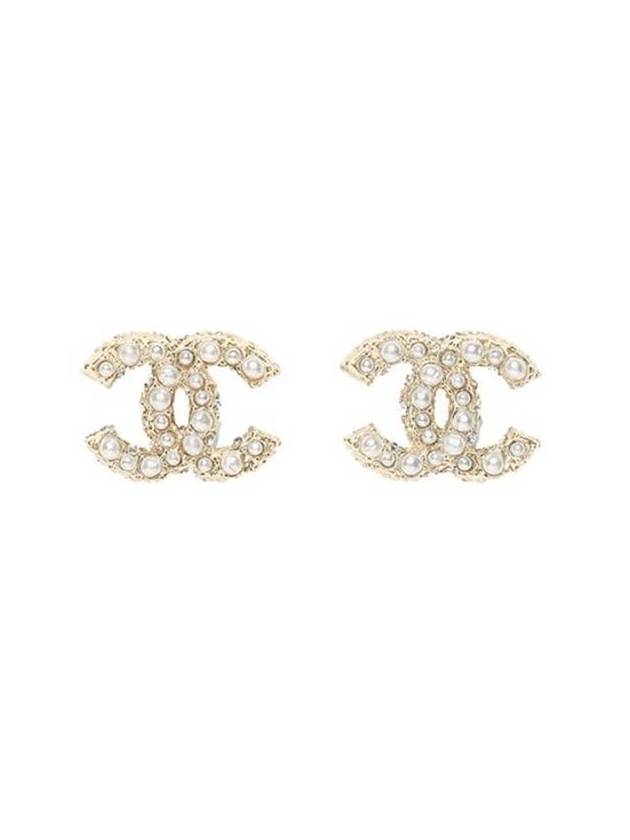 WoMen's CC Logo Pearl Pearl Earrings Gold Chanel