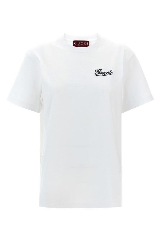 Gucci Women Logo Embroidery T-Shirt