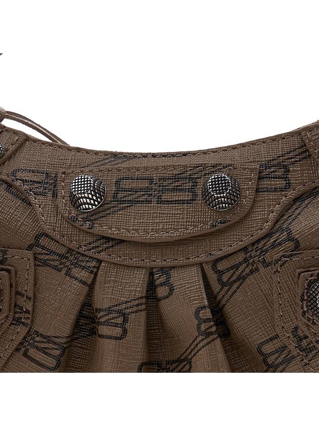 Luxury Balenciaga  Le Cagole BB Monogram Mini Shoulder Bag Brown