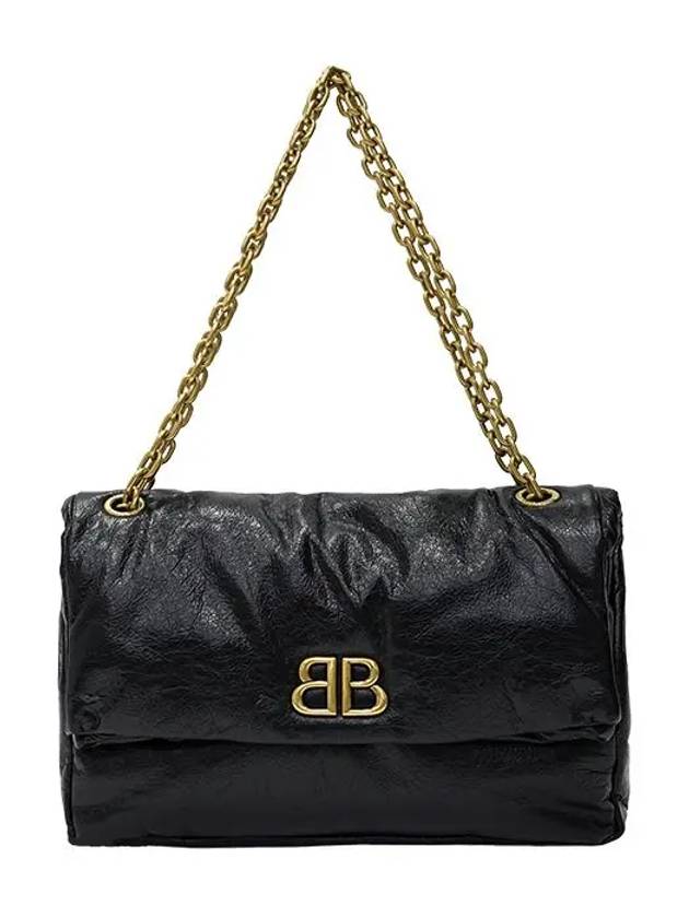 Luxury Balenciaga  Monaco Chain Strap Shoulder Bag Black