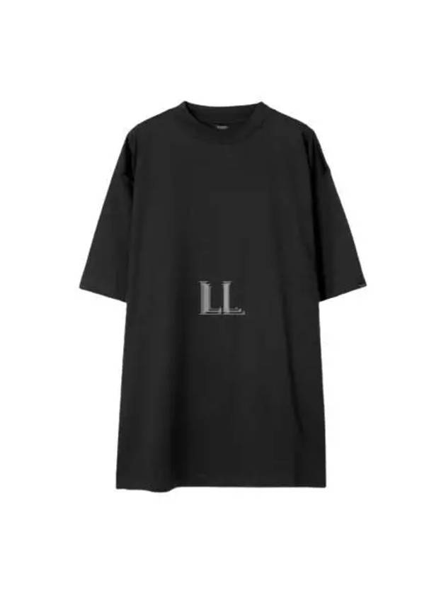 Luxury Balenciaga  Cotton Crew Neck Short Sleeve T-Shirt Black