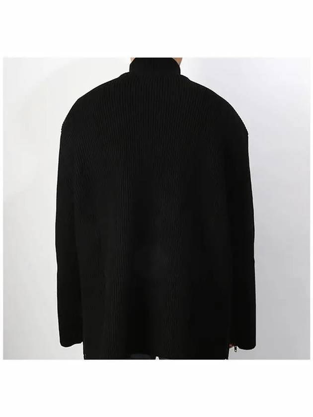 Luxury Balenciaga  Oversized Zip-Up Knit Top Black