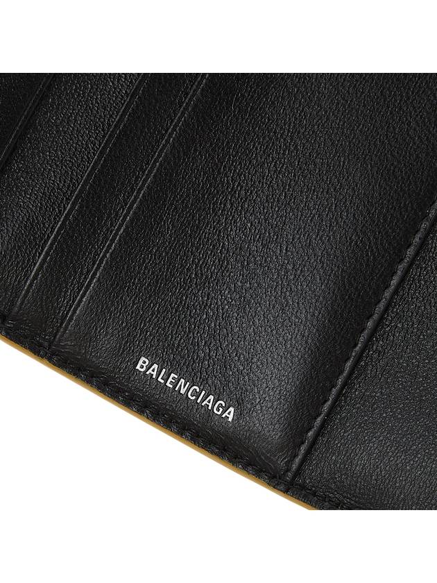 Luxury Balenciaga  Logo Print Tri-Fold Half Wallet Gold
