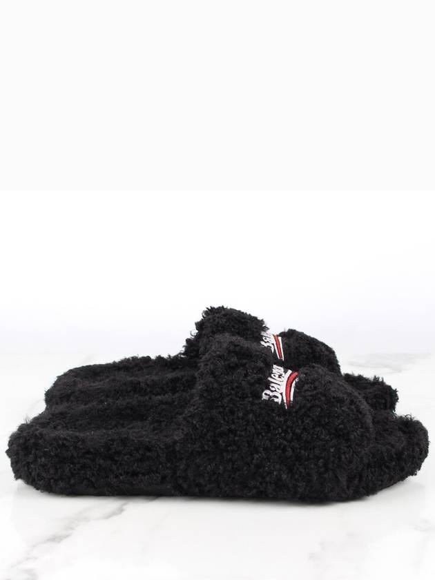 Luxury Balenciaga  Wave logo furry slide 40 255 260