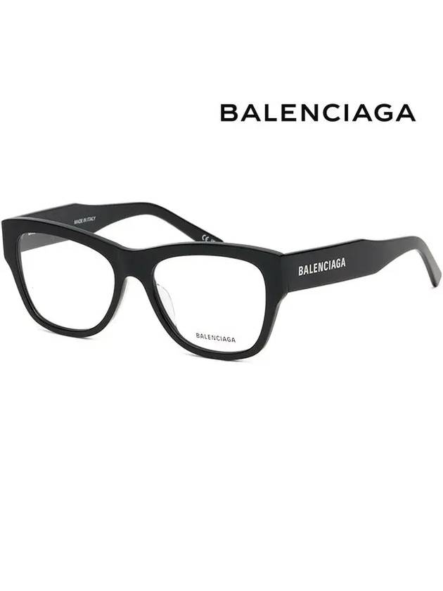Luxury Balenciaga  Acetate Square Eyeglasses Black