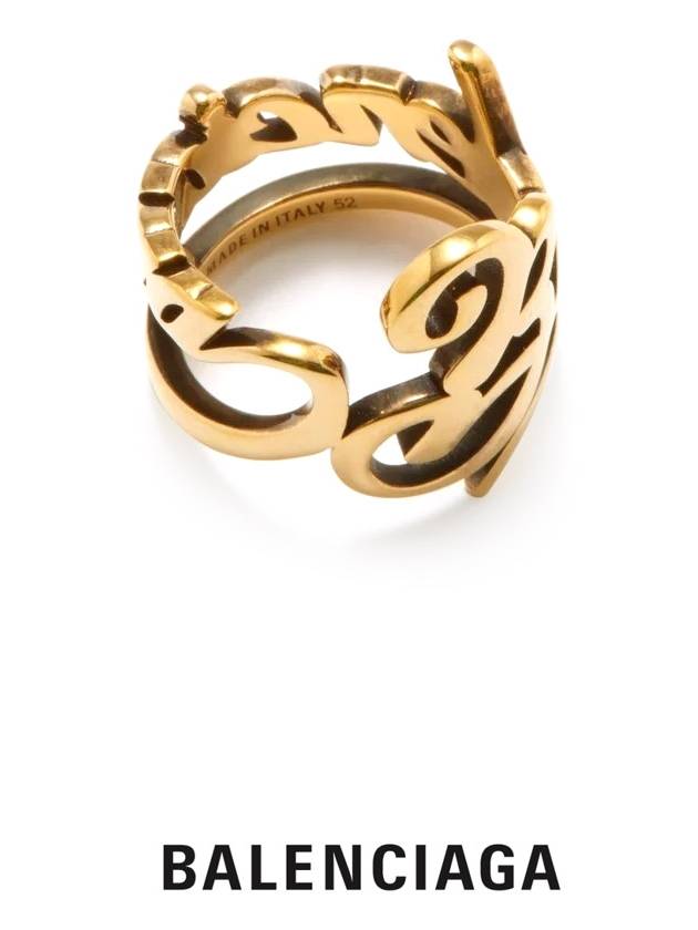 Luxury Balenciaga  Typo Ring Gold