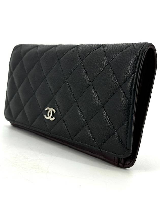 Classic caviar silver long wallet Chanel