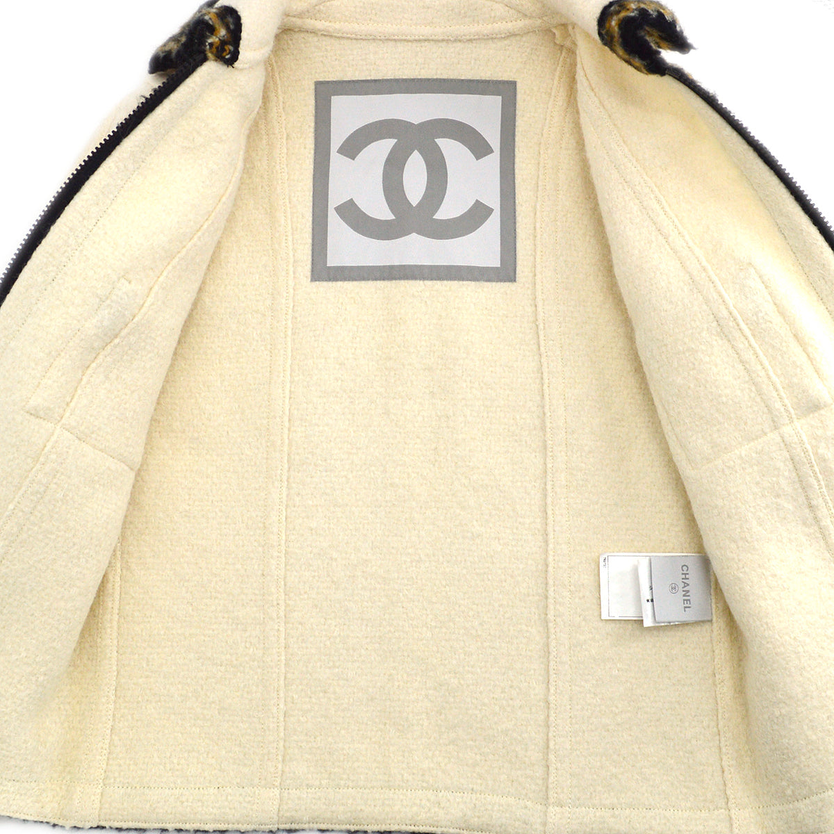 Chanel Sport Line Zip Up Jacket Ivory 96A #38