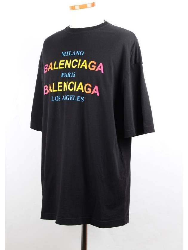 Luxury Balenciaga  Rainbow logo short sleeve t shirt S