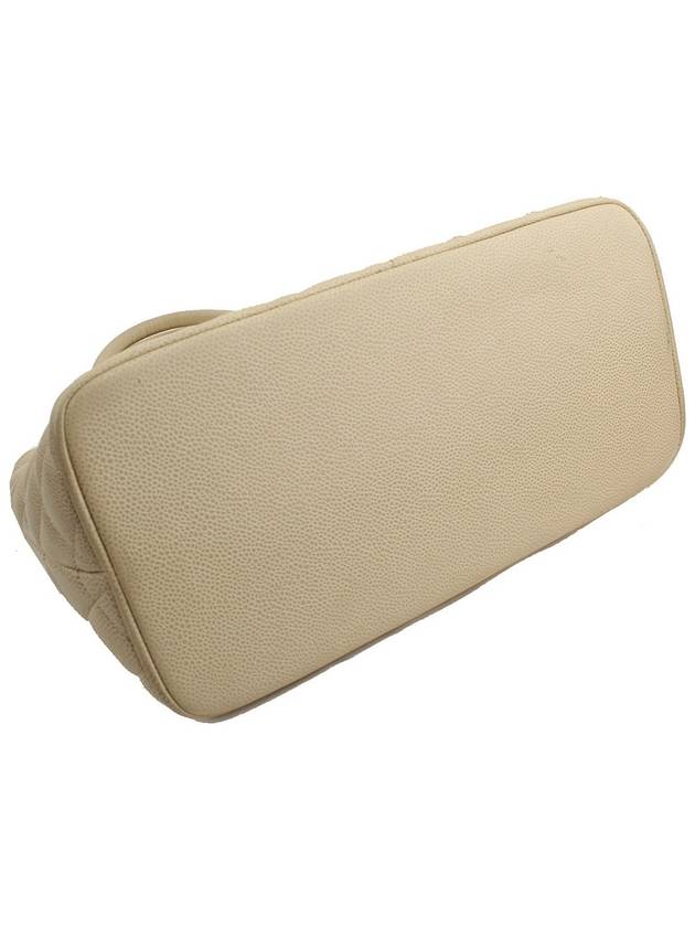 Cream Beige Caviar Antique Gold Plated CC Coin Tote Chanel