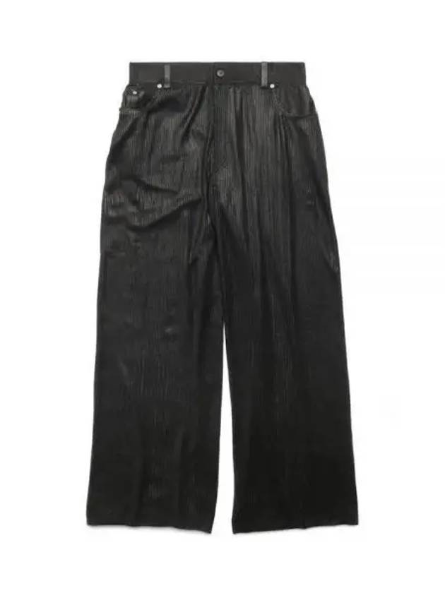 Luxury Balenciaga  Cotton High Waist Transparent Wide Pants Black