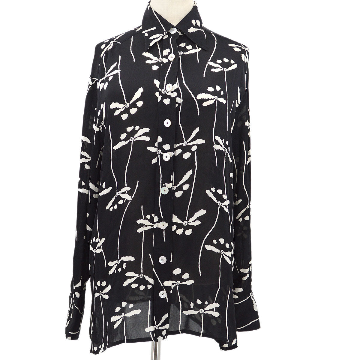 Chanel Fall 1994 CC floral-print silk shirt #40