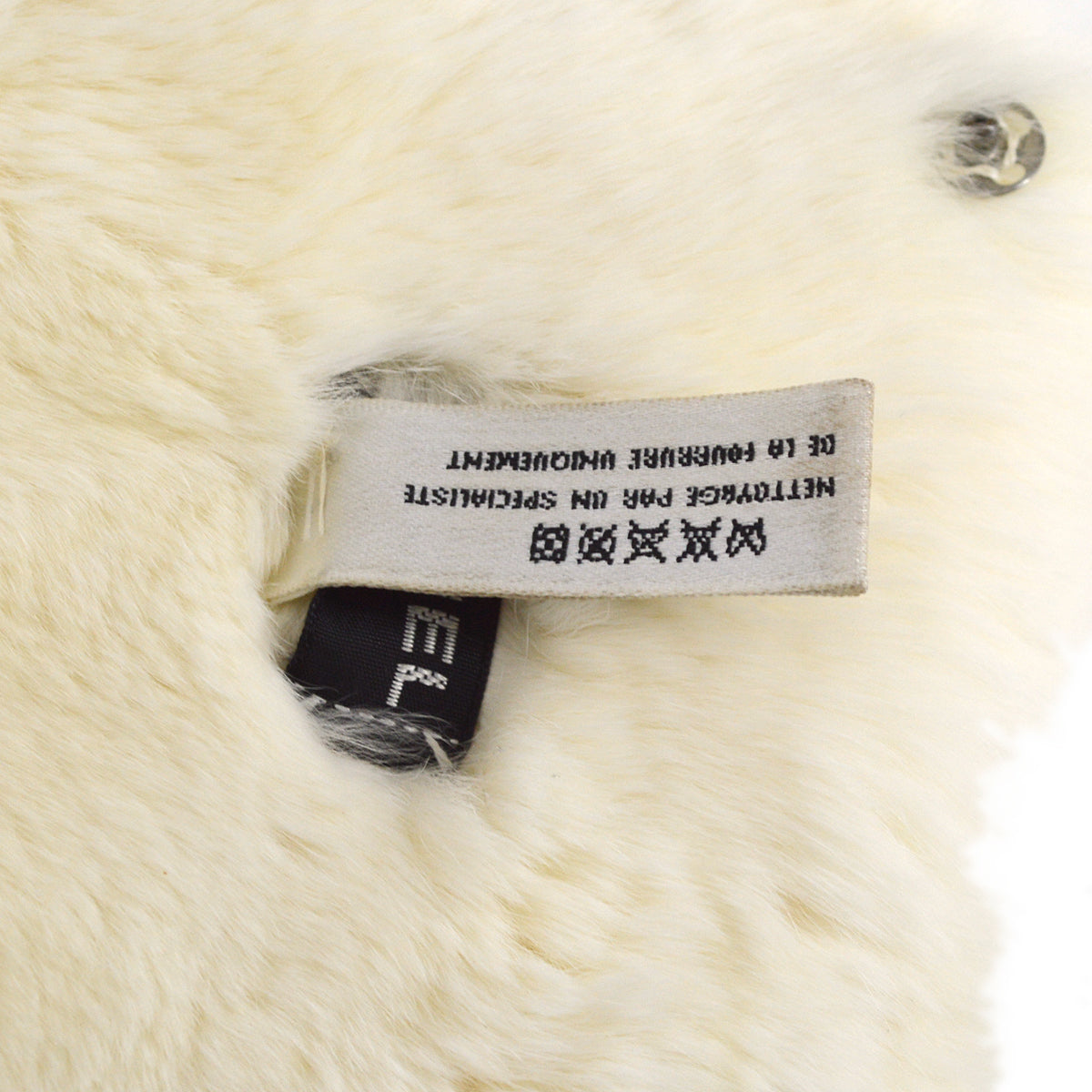 Chanel Fur Shawl Scarf White