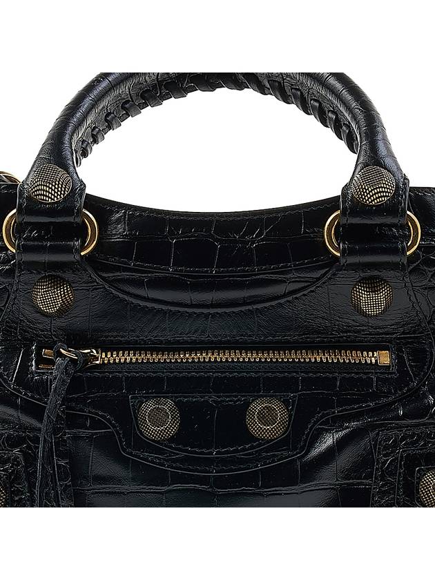 Luxury Balenciaga  Neo Cagole Medium Leather Tote Bag Black
