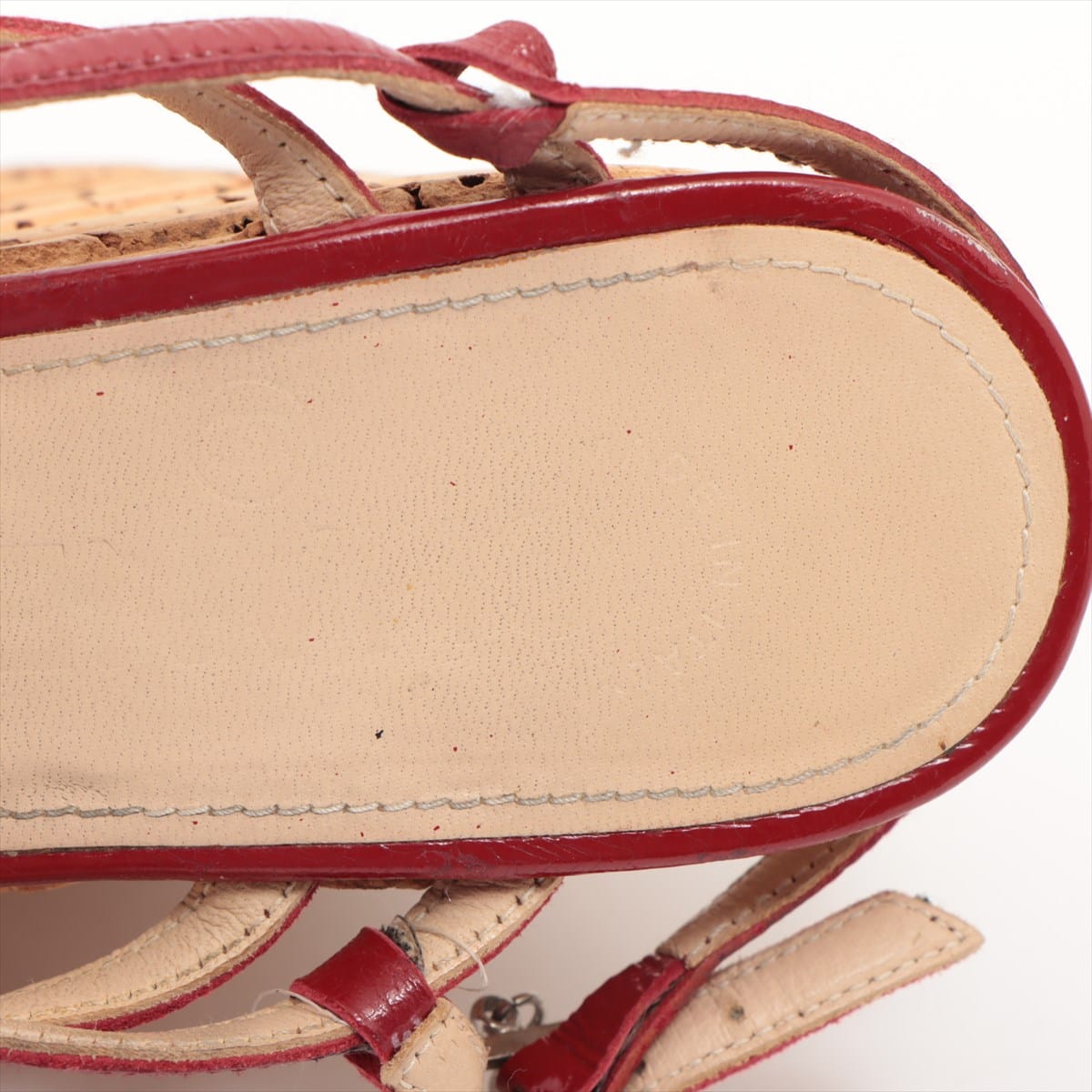Chanel Patent Leather Sandal 35 1/2  Red Ride
