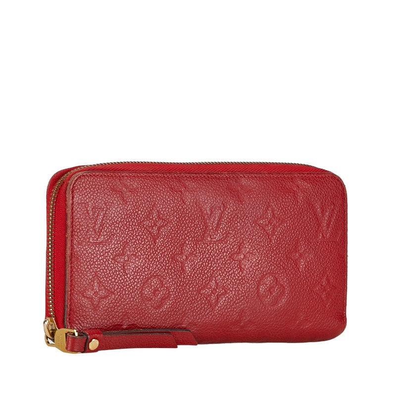 Louis Vuitton Monogram Amplant Zippie Wallet Roundfassner Long Wallet M60547 Orion Red Leather  Louis Vuitton