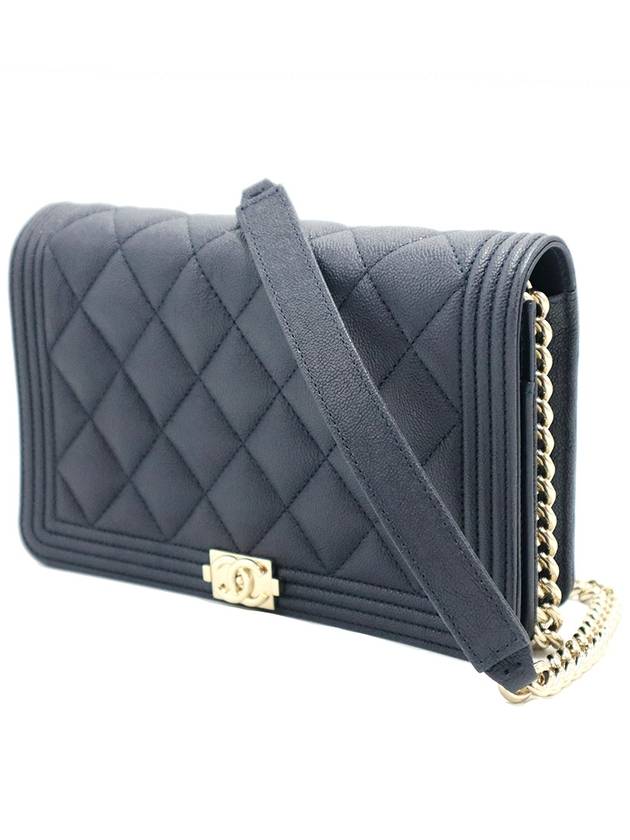 Chanel AP1117 Navy Caviar Boy WOC Gold Small Shoulder Bag 30s Chanel